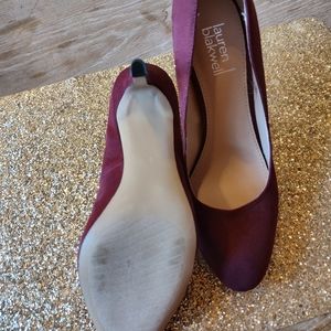 Burgundy Velvet/Suede Heels